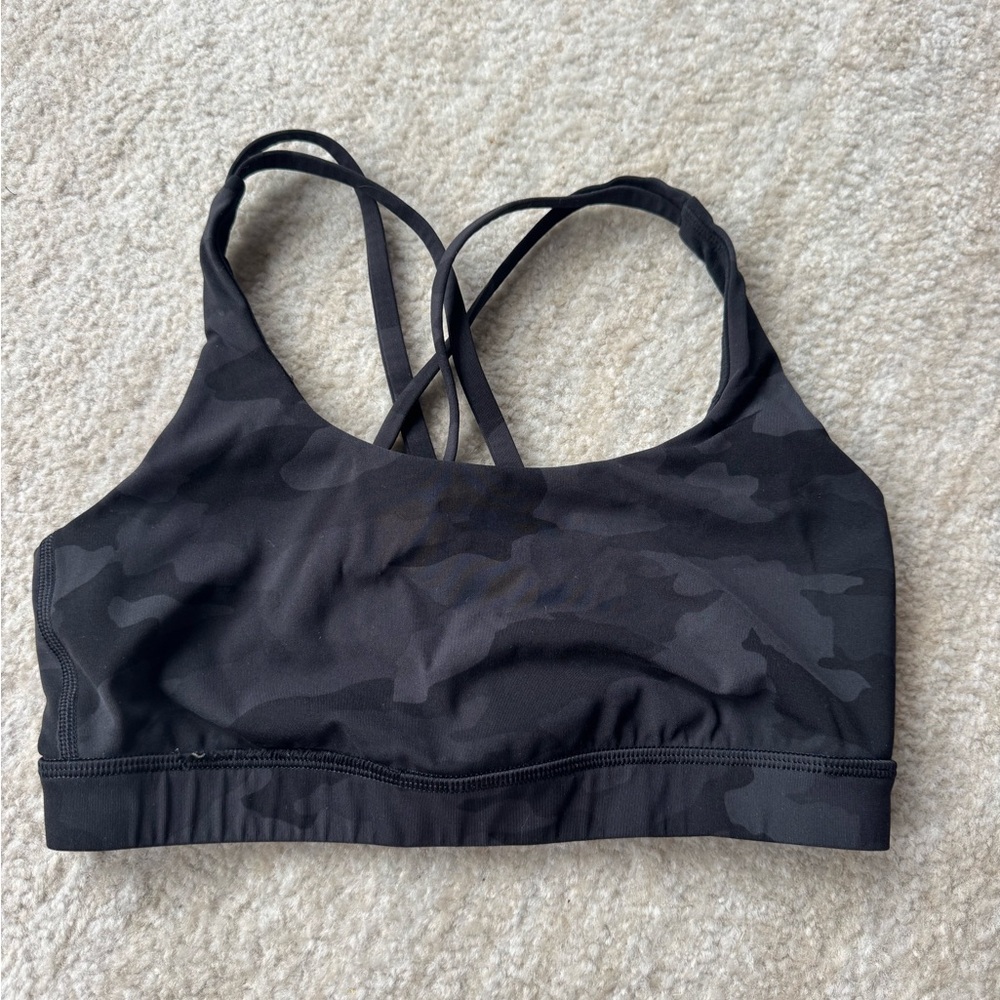 Lulu Black Camouflage Energy Bra